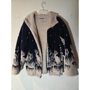 Country Woods Hooded Fleece Men's Jacket Size Medium